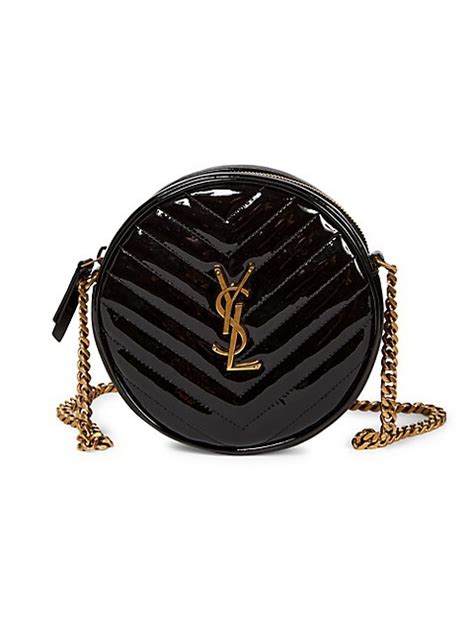 ysl jade round bag|Saint Laurent Women's Jade Round Matelassé Patent Leather .